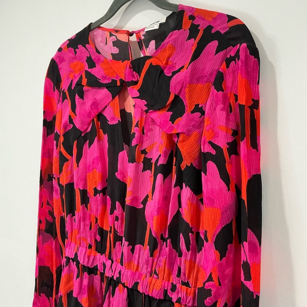 NWOT Jason Wu Cutout Gathered Floral-Print Crepon Mini Dress - Picture 6 of 9